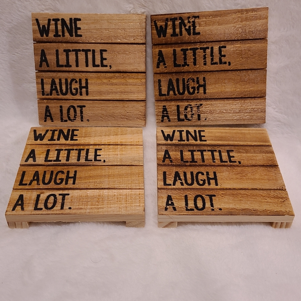 Mini pallet wooden coasters